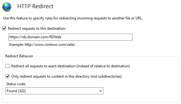 RDS Web Access Redirect